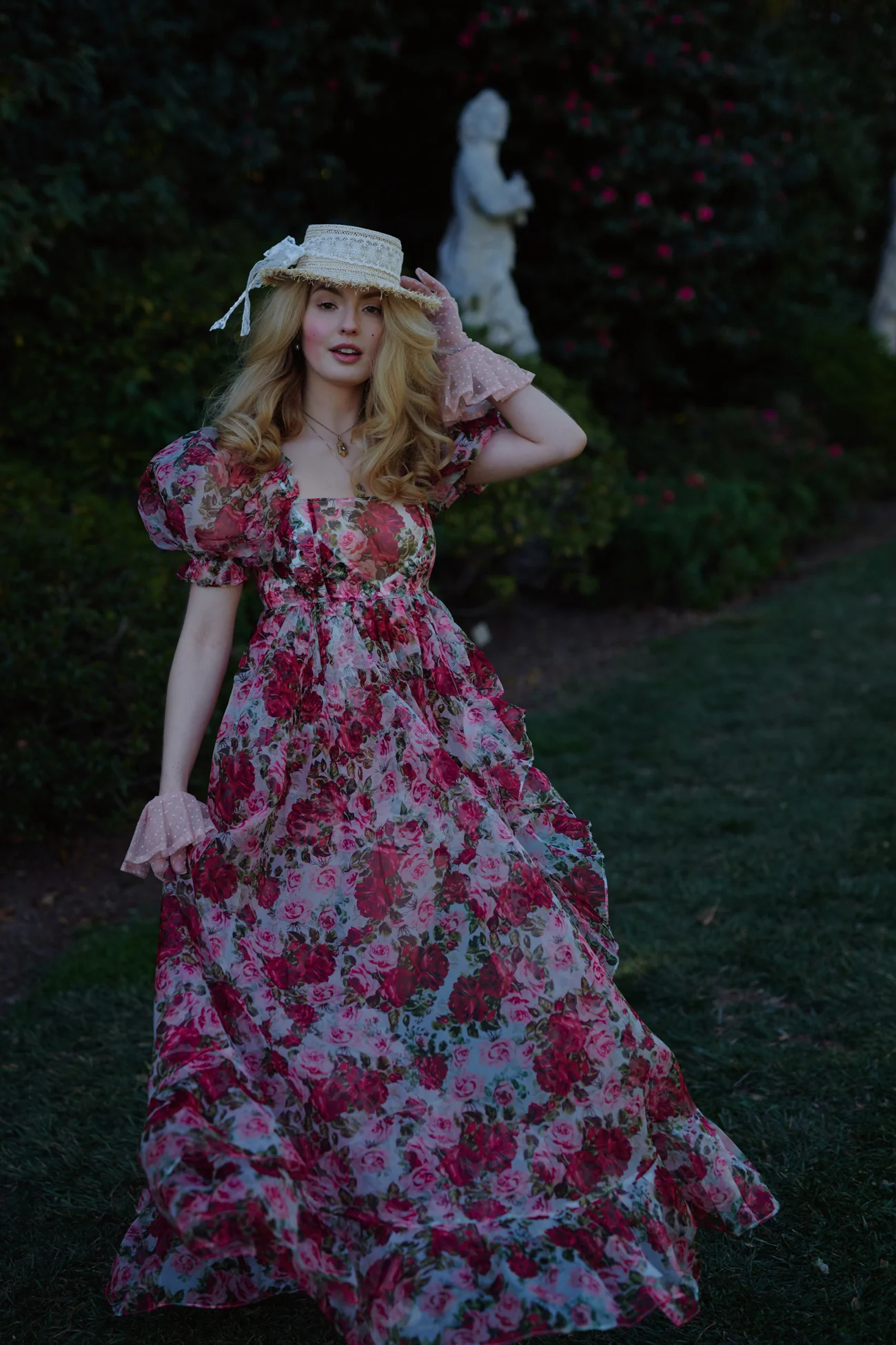Roses Are Red Sheer Delight Ruffle Gown - Image 11