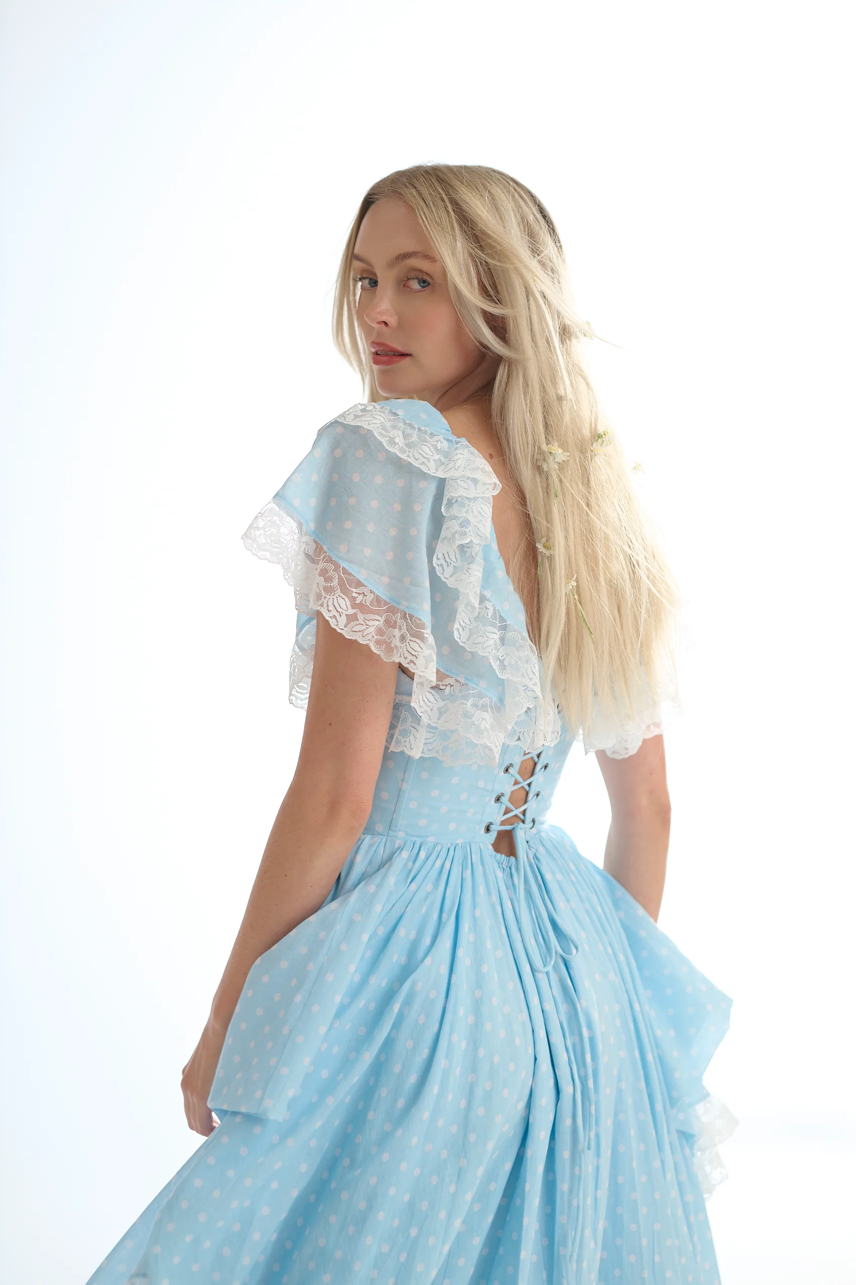 The Baby Blue Polka Dot Cupid Dress - Image 6