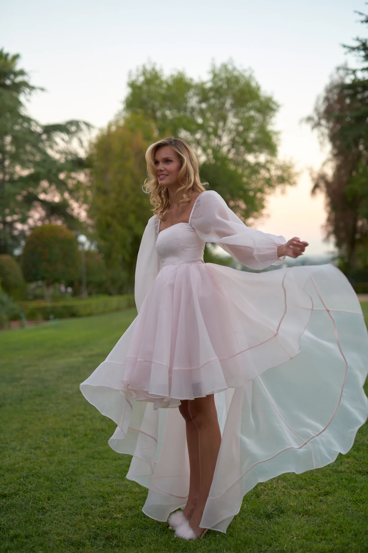 The Blush Angel Mini Bustle Dress - Image 11