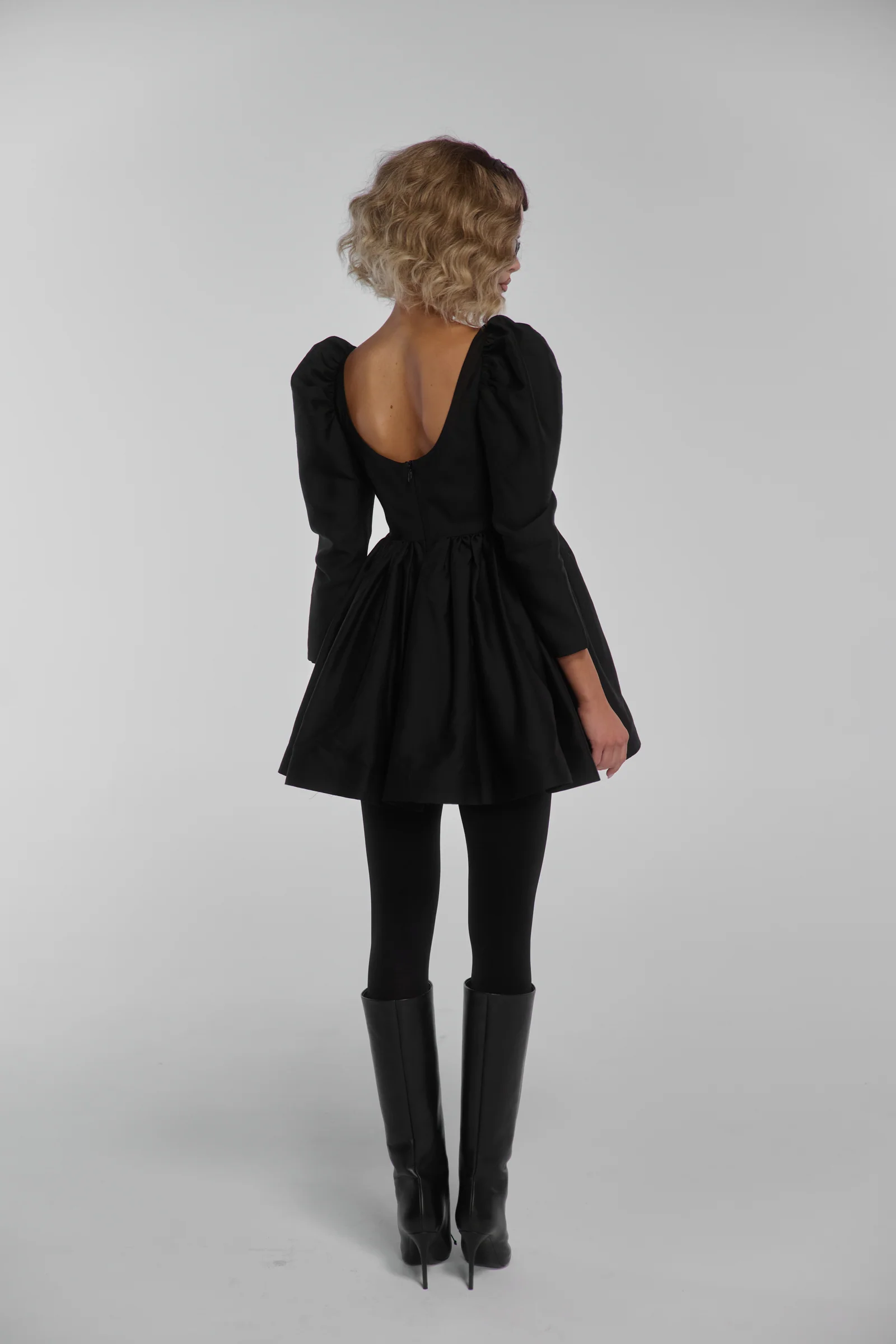Silk Wool Party Dress - Image 6