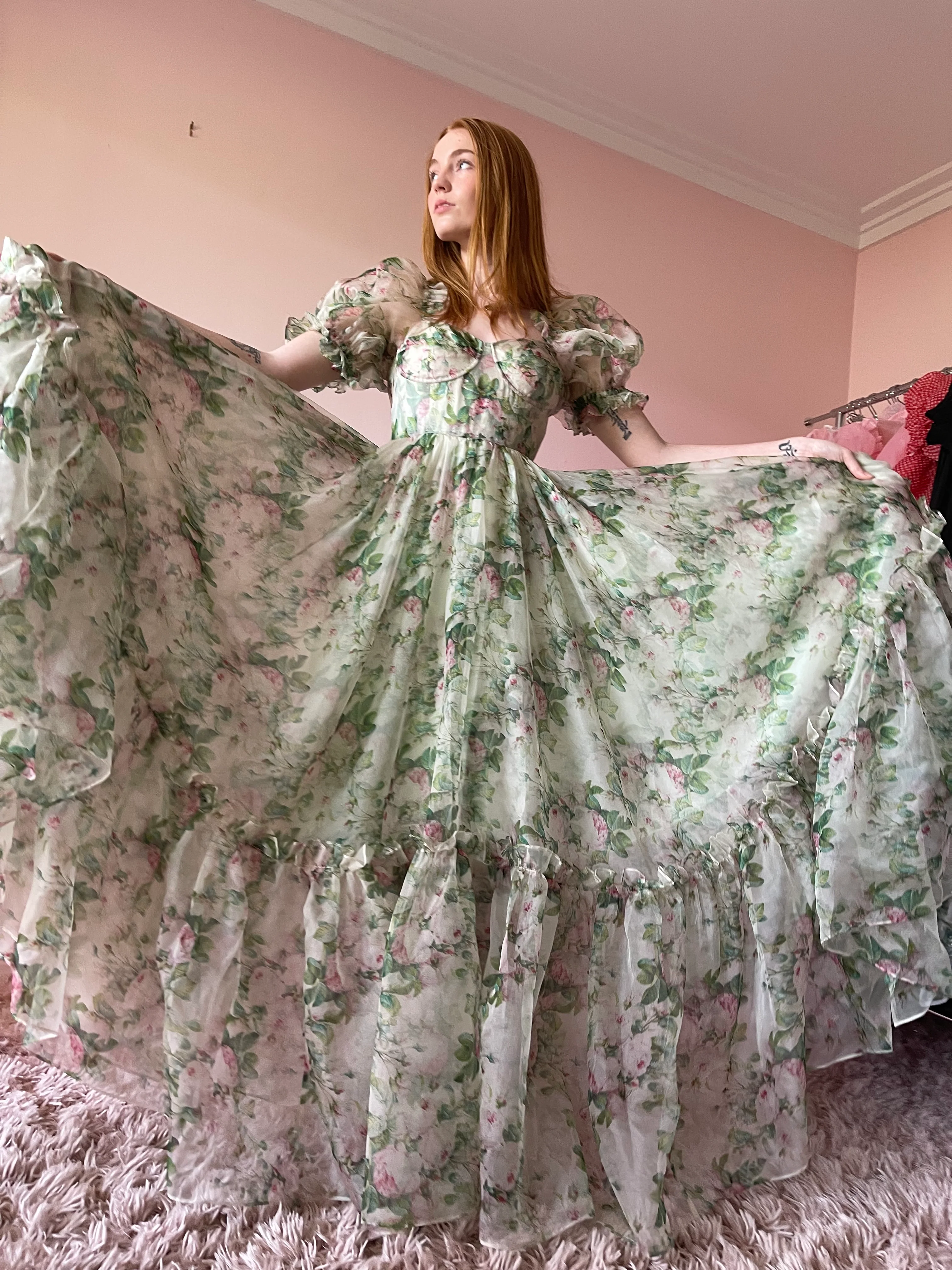 The Garden Roses Silk Gauze Ritz Gown - Image 11