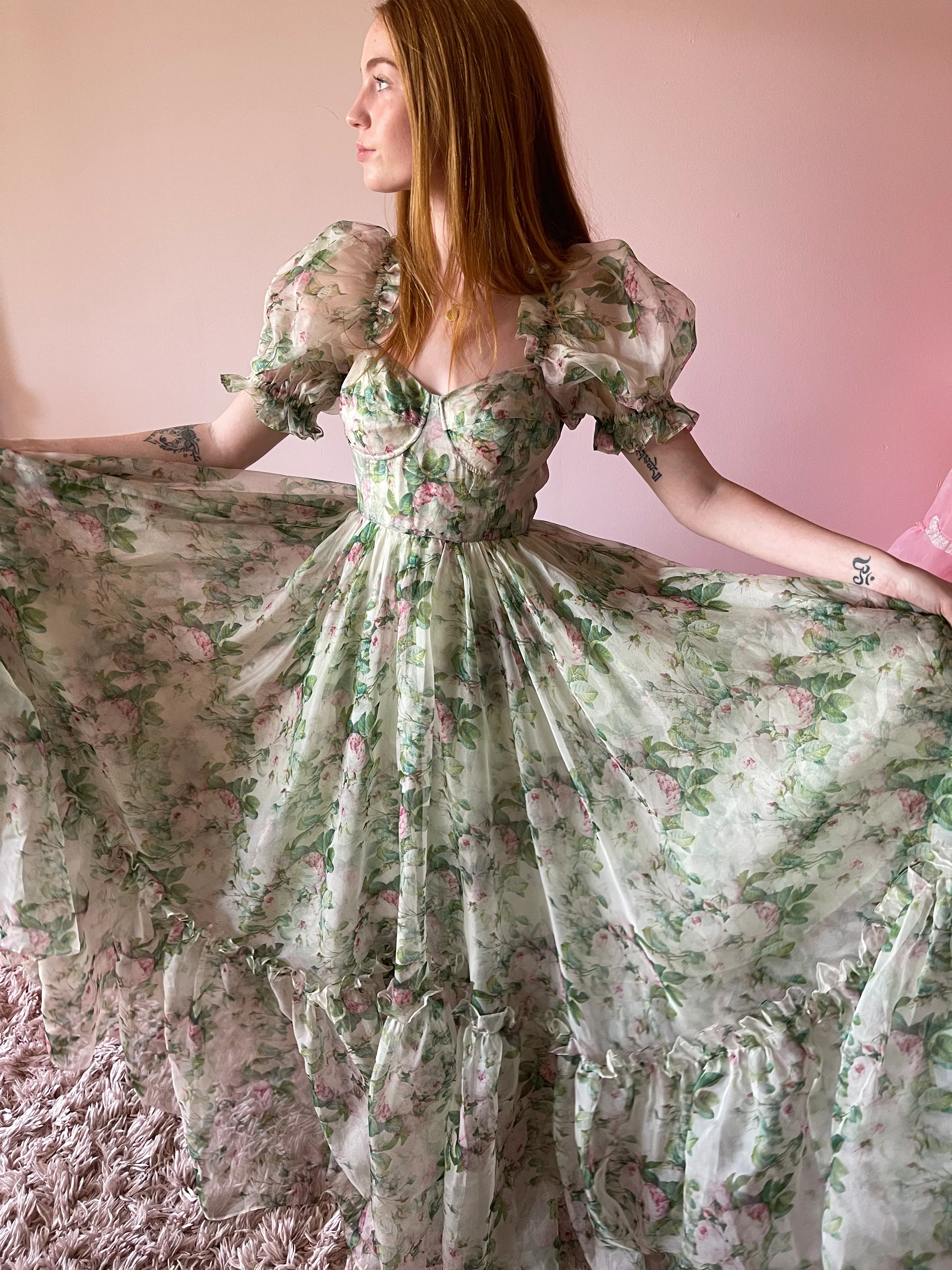 The Garden Roses Silk Gauze Ritz Gown - Image 12