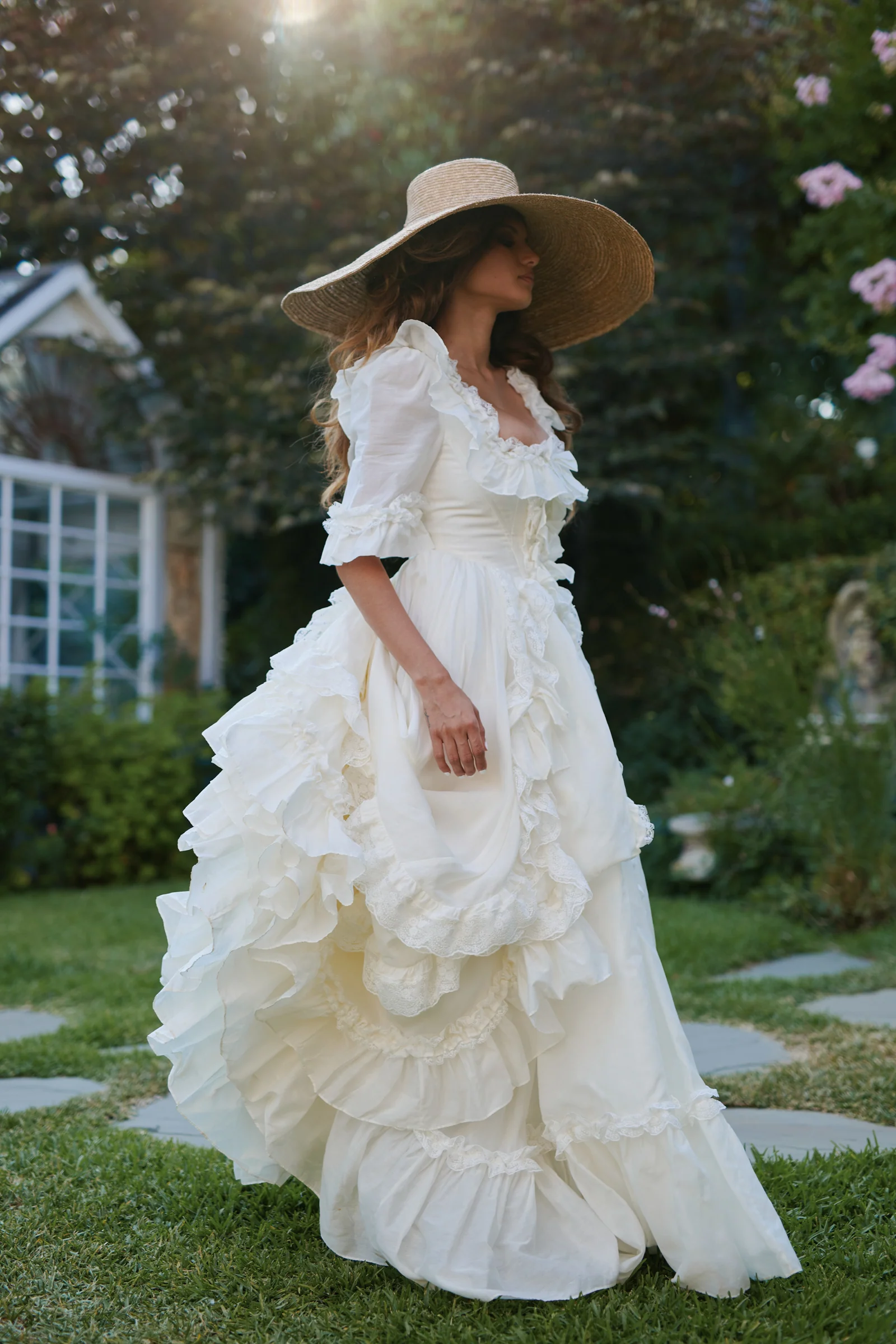 The Ivory Silk Organdy Antoinette Gown - Image 13