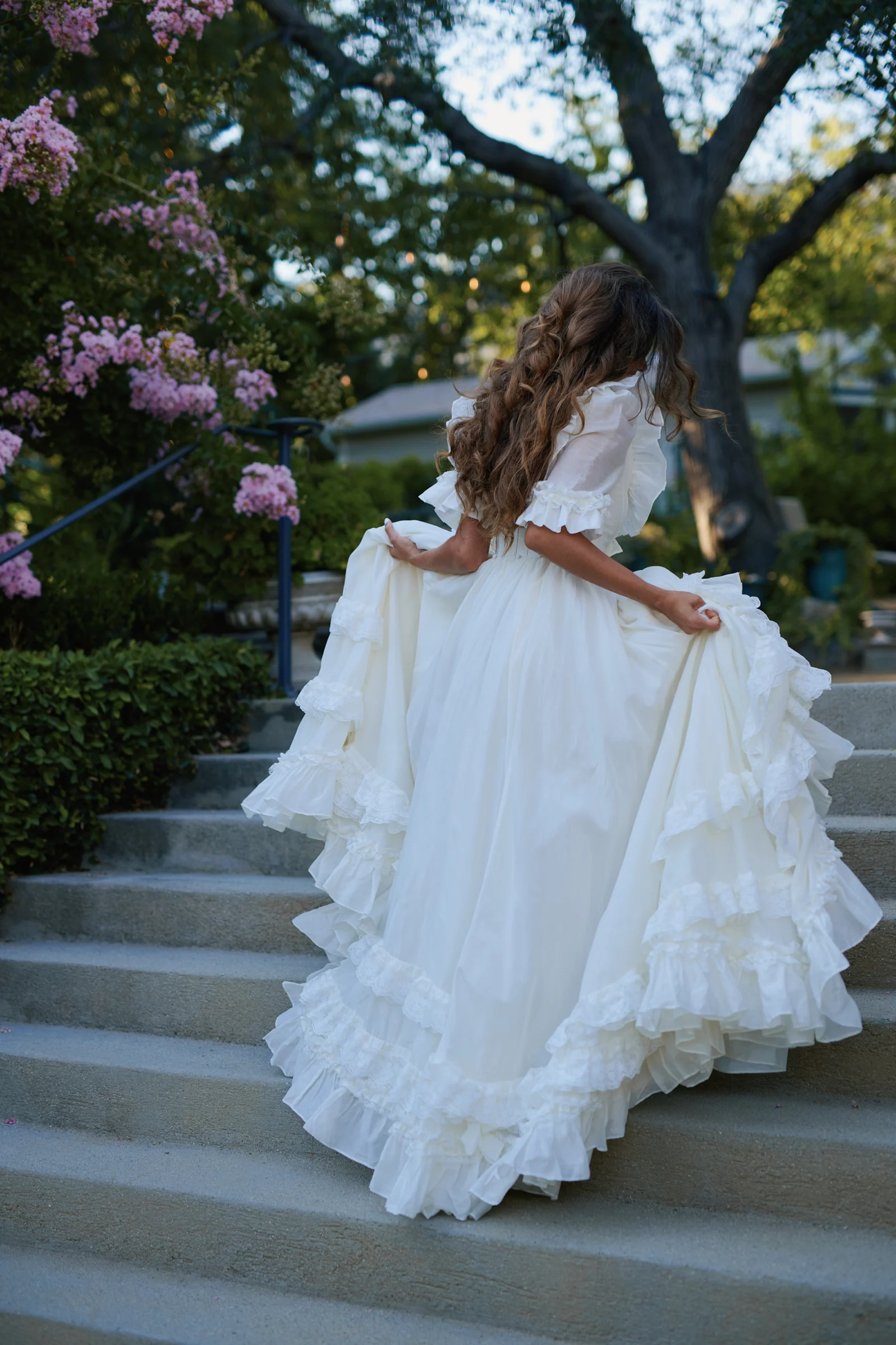 The Ivory Silk Organdy Antoinette Gown - Image 16