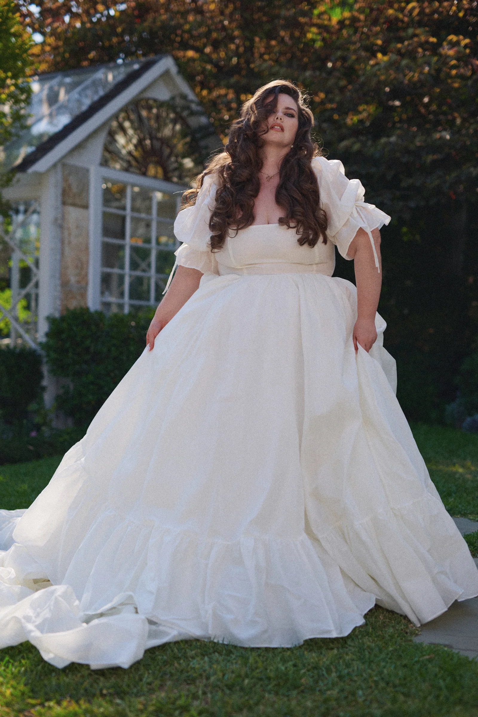 The Ivory Silk Organdy Fanfiction Bridal Gown - Image 14
