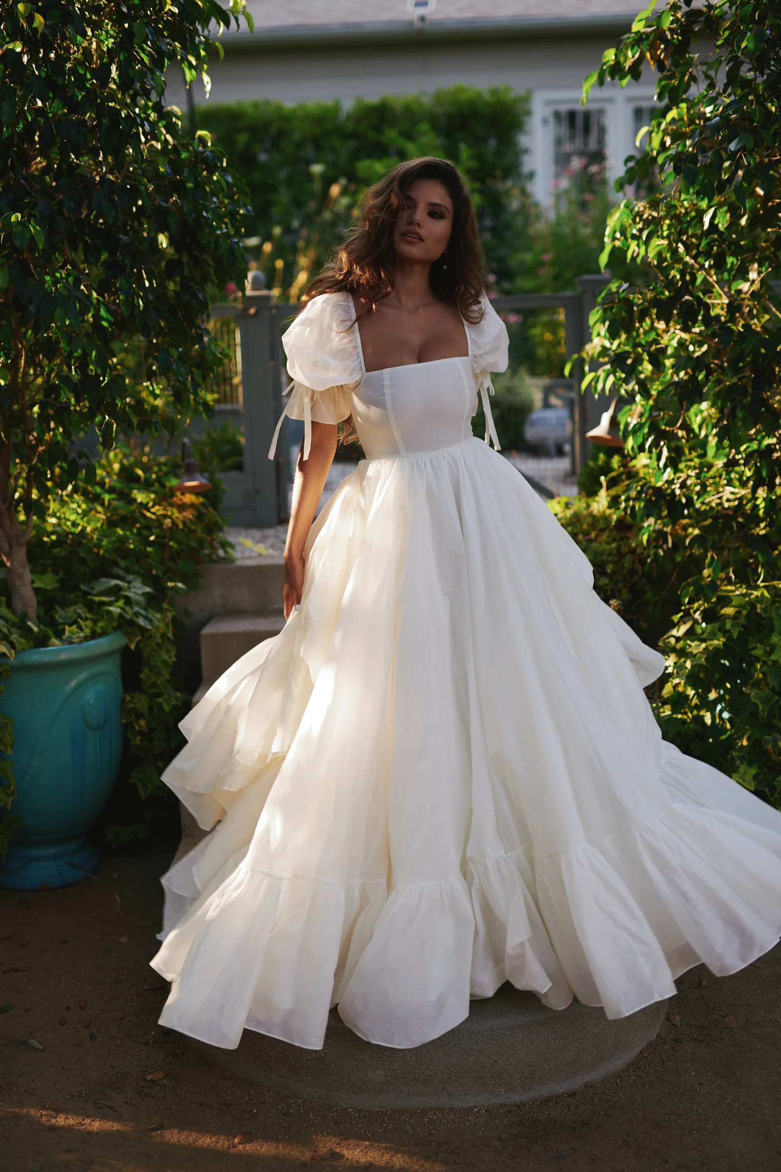 The Ivory Silk Organdy Fanfiction Bridal Gown - Image 7