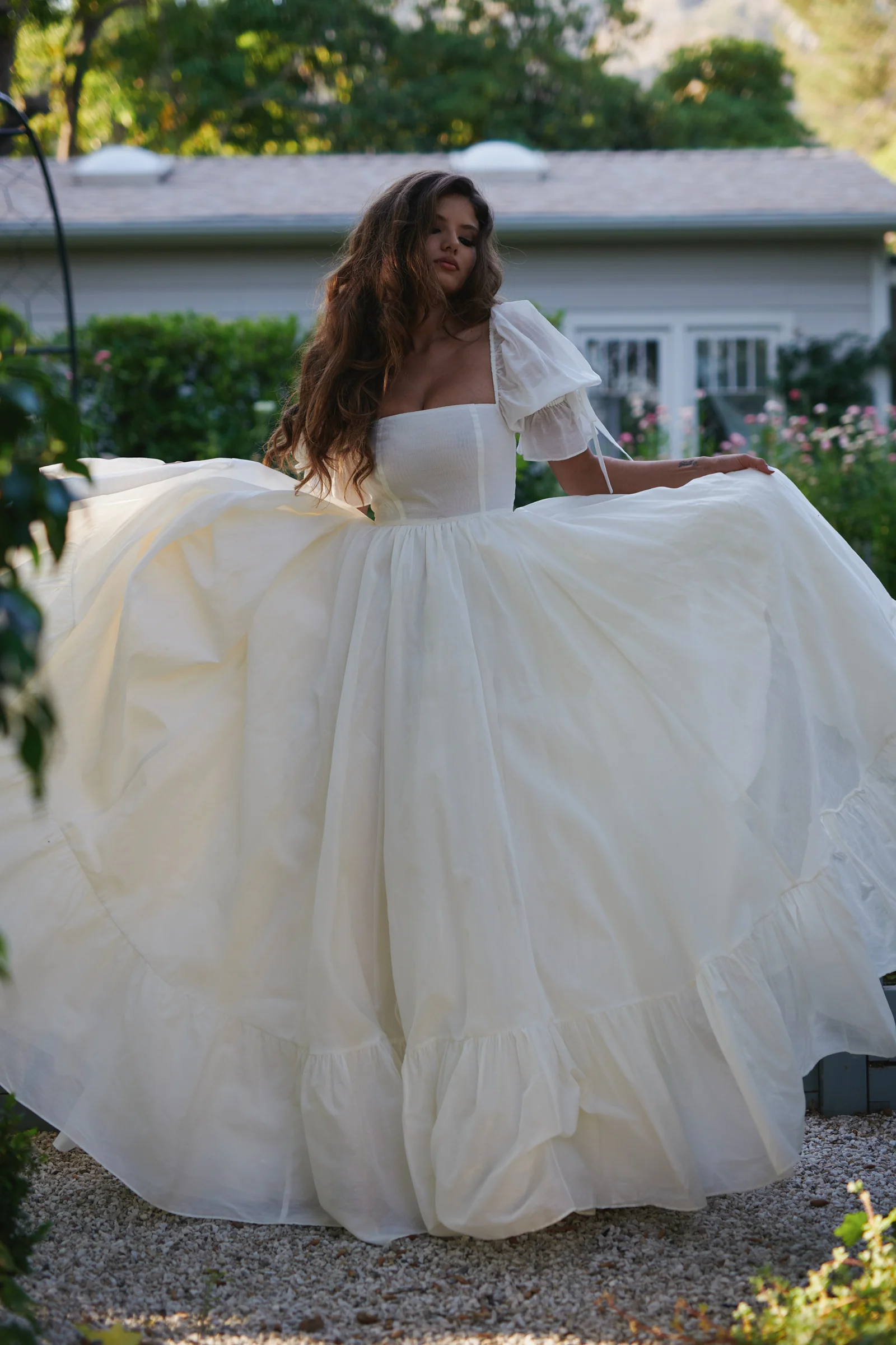 The Ivory Silk Organdy Fanfiction Bridal Gown - Image 8