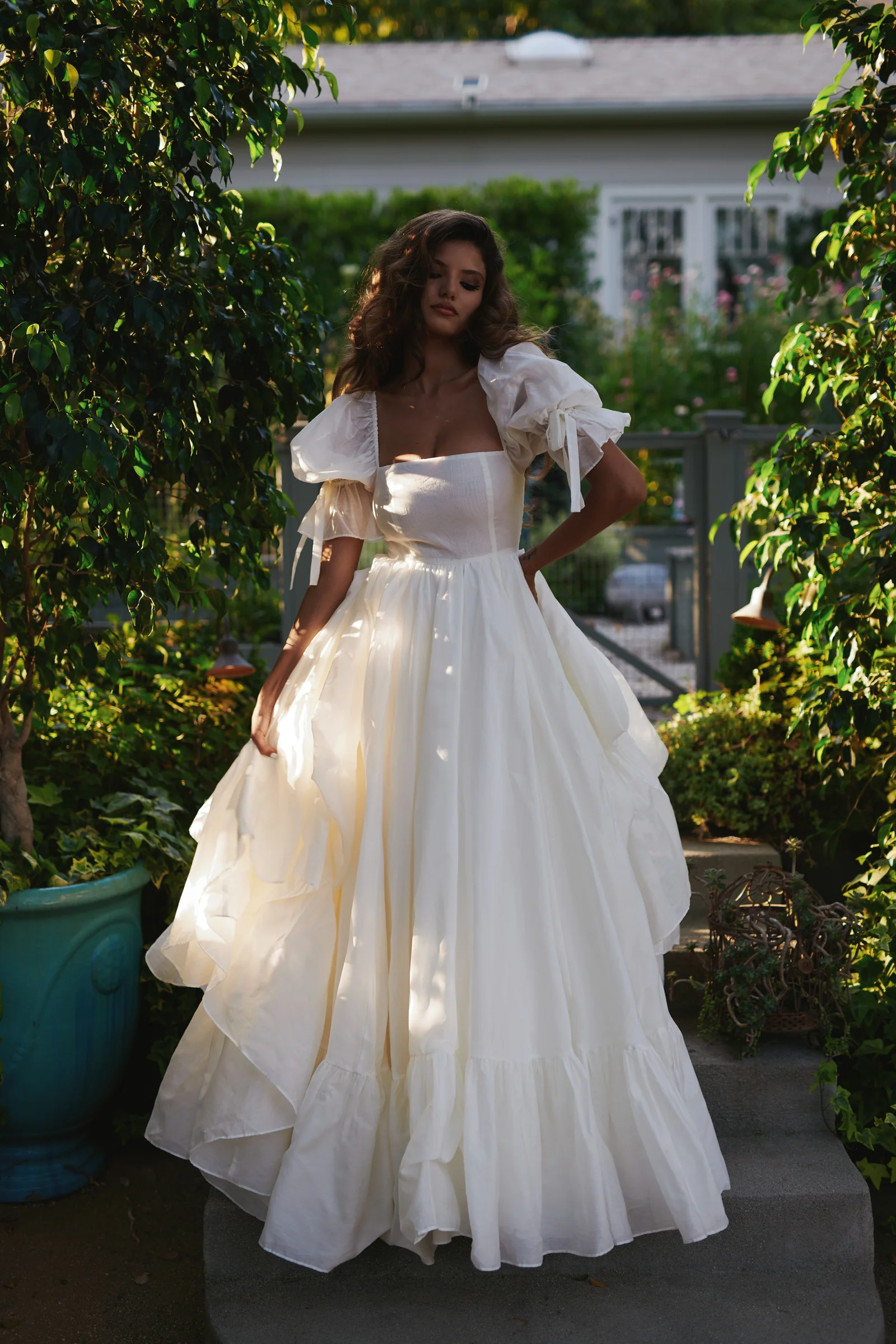 The Ivory Silk Organdy Fanfiction Bridal Gown - Image 9