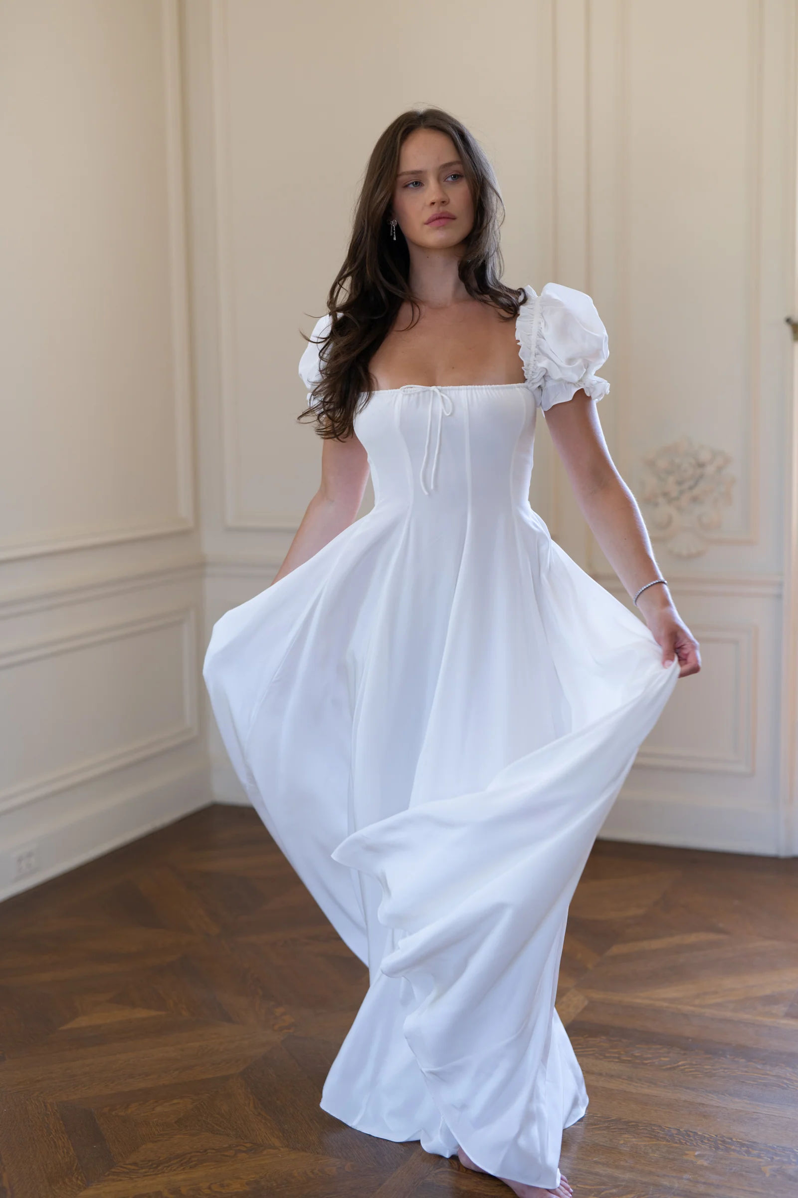 The Ivory Silk Garden Party Gown - Image 7