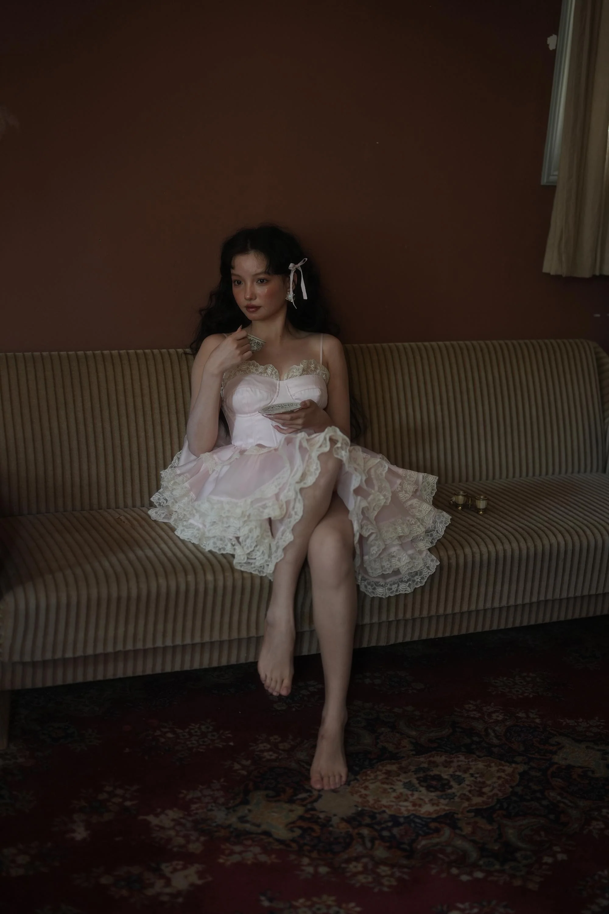 The Peach Skin Liaisons Mini Dress - Image 4