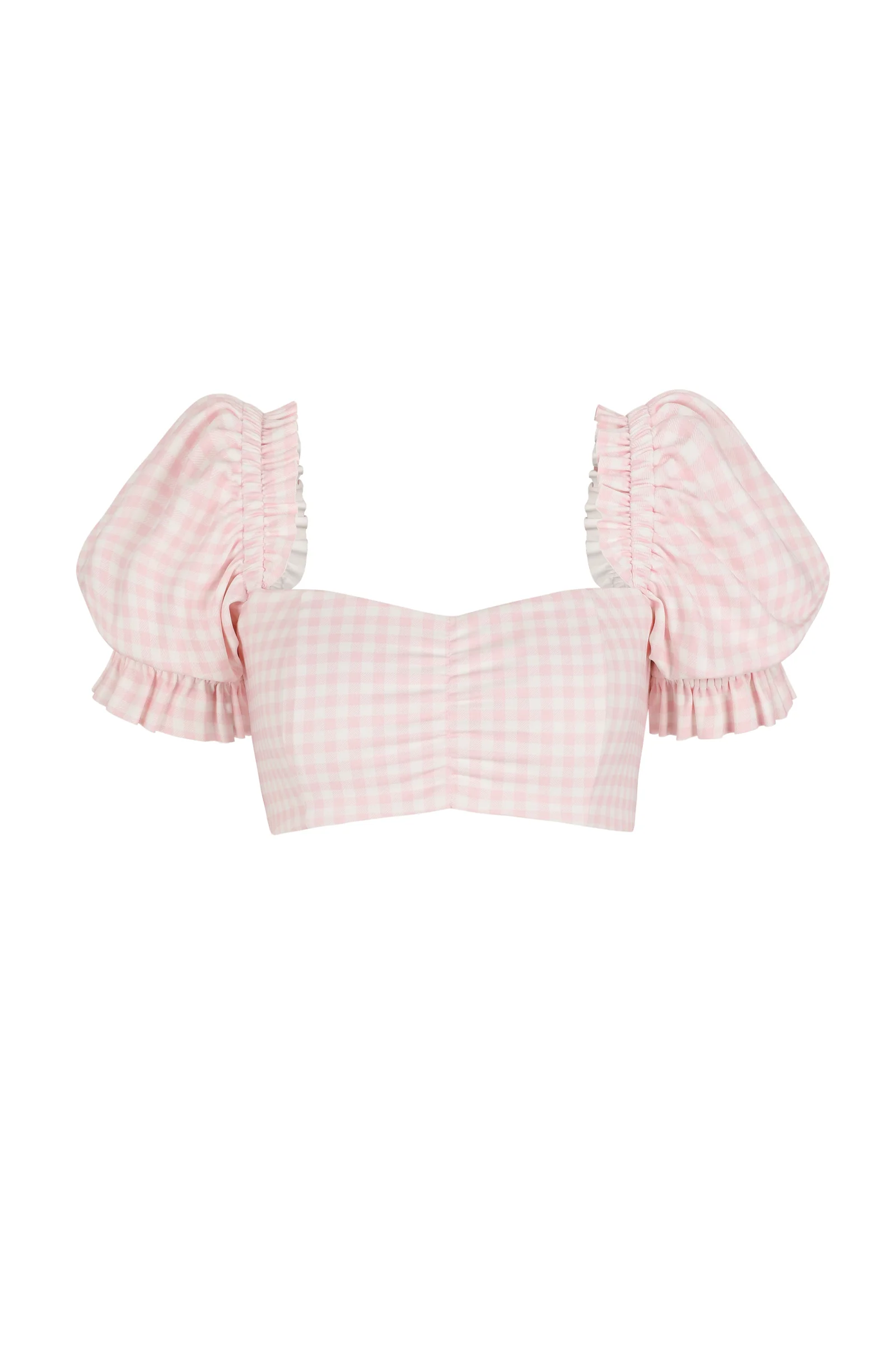 The Pink Gingham Babydoll Bikini Top - Image 9